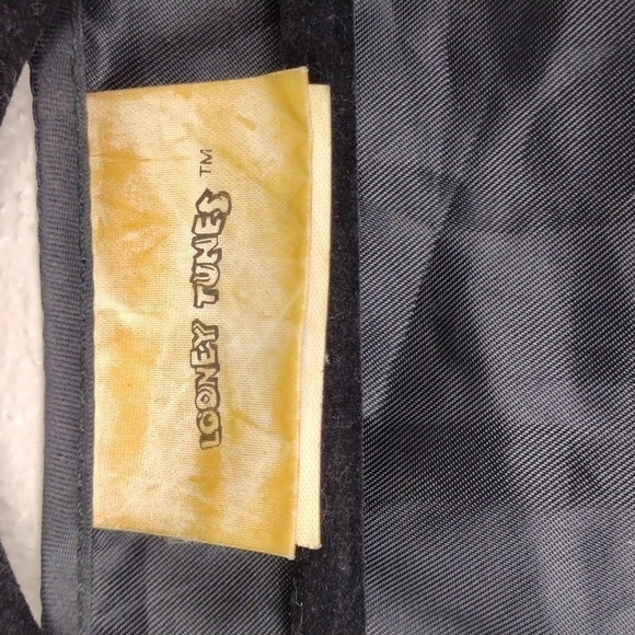 Looney Tunes Vintage 90's Tasmanian Devil Black Suede Leather Snap Front Vest - Picture 6 of 11